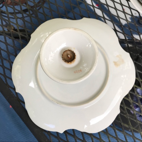 Vintage Lusterware Luster Vibrant Floral Pedestal Compote Gorgeous! - Picture 8 of 10